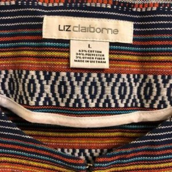Liz Claiborne Multicolor southwestern lightweight Jacket Size L - Picture 7 of 7